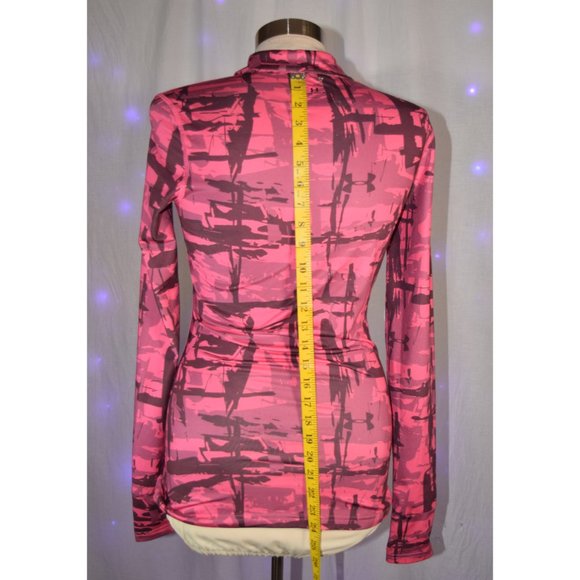 Under Armor Pink Camo ColdGear 1/4 zip Fitted Jacket size Small - Picture 5 of 7
